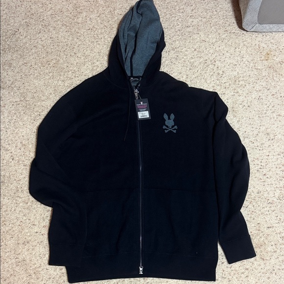 Psycho Bunny Black Zip-Up Sweater 3XL nwt $250 price tag
